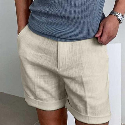 Men's Classic Vintage Linen Beach Shorts | Breathable Summer Fabric | Side Pockets | Straight Fit | Versatile Warm Weather Style | Spring & Summer Essentials | Durable & Comfortable