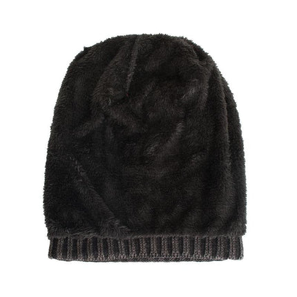 Men's Warm Knitted Hat | Retro Two-Tone Vertical Stripes | Cable Knit with Flannel Lining | Cozy Winter Headwear | Durable Acrylic Yarn | Stylish Cold Weather Accessory | Versatile Color Palette