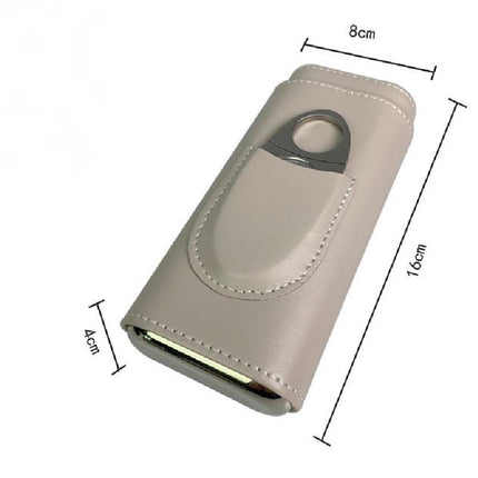 Men's Leather Cigar Case | Travel Humidor | Portable Humidification | Premium Leather | Compact Design | Secure Storage | Accessory Holder | Zipper Closure | Soft Lining | Keeps Cigars Fresh & Protected
