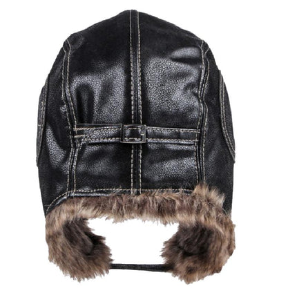 Men's Winter Hat | PU Leather | Retro Style | Warm Earmuffs | Adjustable Fit | Water-Resistant | Durable | Vintage-Inspired | Outdoor Activities | Skiing | Hiking | Casual Wear | Cold Weather Accessory