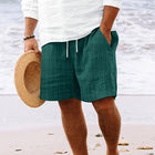 Men's Striped Cotton Blend Beach Shorts | Drawstring Waist | Breathable Fabric | Lightweight Summer Shorts | Casual Outings | Side Pockets | Versatile Easy Care | Timeless Nautical Style