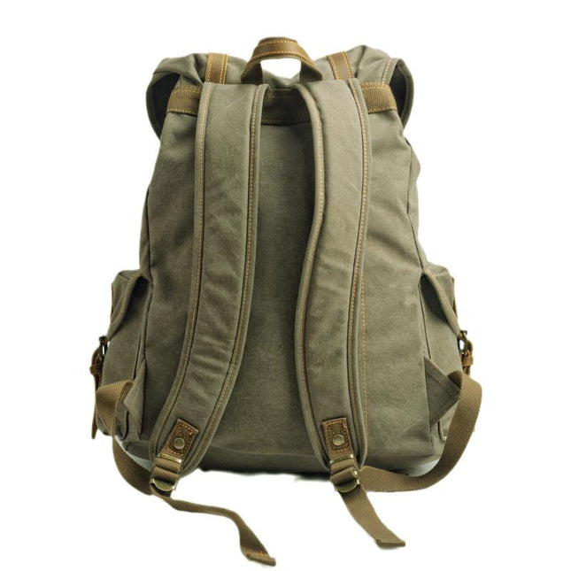 Men's Retro Outdoor Backpack | Large Capacity Canvas Bag | Multi-Pocket Design | Durable Travel Rucksack | Vintage Style Daypack | Adjustable Padded Straps | Rugged Adventure Gear
