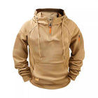 Men's Relaxed Fit Zip-Up Hoodie | Solid Color Cotton-Blend Sweatshirt | Raglan Sleeves with Adjustable Hood | Fleece Lined | Casual Hip-Length Design for Layering | Versatile Spring & Fall Outerwear