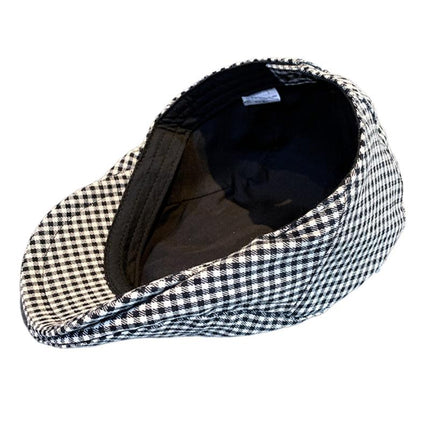 Men's Elegant Vintage Houndstooth Beret | Classic British Style | Premium Comfortable Fabric | Timeless Pattern | Sophisticated Fashion Accessory | Versatile Fit for Casual & Formal Outfits