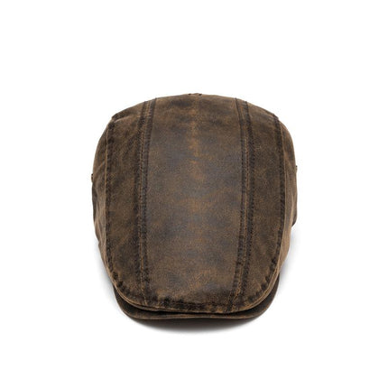 Men's Vintage Distressed Beret | Classic Style Artisanal Hat | Soft Fabric Blend | Adjustable Fit | Versatile Accessory for Casual and Formal Outfits | Timeless Rustic Charm