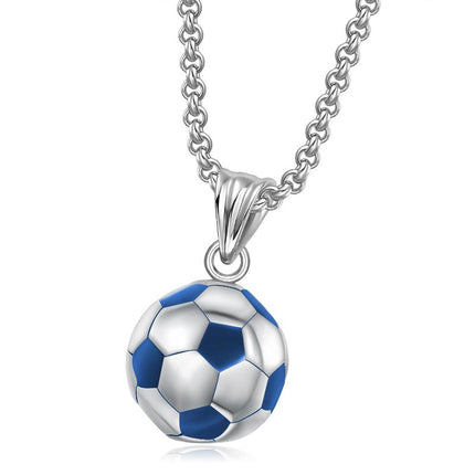 Men's Retro Football Pendant Necklace | Casual Jewelry for Sports Fans | Vintage Style Fashion Accessory