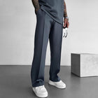Men's Straight Fit Elastic Waist Pants | Solid Color | Casual Style | Soft Breathable Fabric | Comfortable Everyday Wear | Versatile Design | Side Pockets | Durable Material