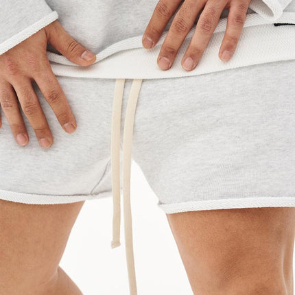 Men's Loose Fit Cotton Shorts | Raw Edge Frayed Hem | Mid Waist Elastic Drawstring | Breathable & Comfortable | Versatile Casual Shorts for All Seasons