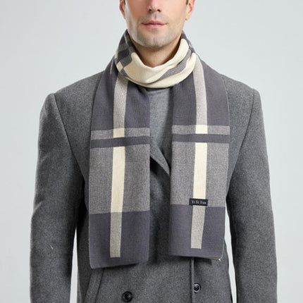 Men's Scarf | British Style Knitted Pattern | Warm & Soft | Classic Design | Versatile Length | Durable Fabric | Fashionable Winter Accessory | Perfect for Casual & Formal Wear