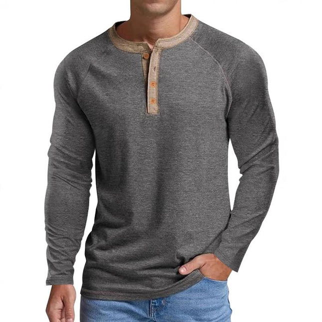 Men's Long Sleeve Raglan T-Shirt | Regular Fit | Round Neck | Colorblock Design | Cotton Blend Casual Top | Spring & Fall Wear | Comfortable & Breathable | Ideal for Layering | Everyday Casual Wear