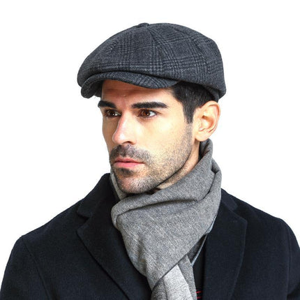 Men's Classic Check Octagonal Hat | Vintage Inspired | Timeless Style | Structured Design | Comfortable Fit | Breathable Fabric | Versatile Accessory | Modern Versatility | Elevate Casual & Formal Looks