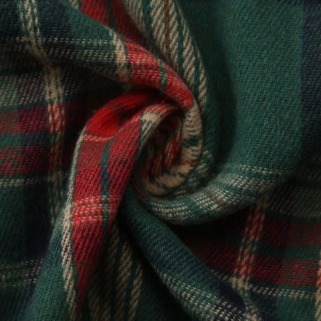Men's Retro Long Sleeve Shirt | Christmas Plaid Lapel Casual Dress Top | Vintage Style | Comfortable Cotton Blend | Various Sizes | Men's Fashion | Classic Style