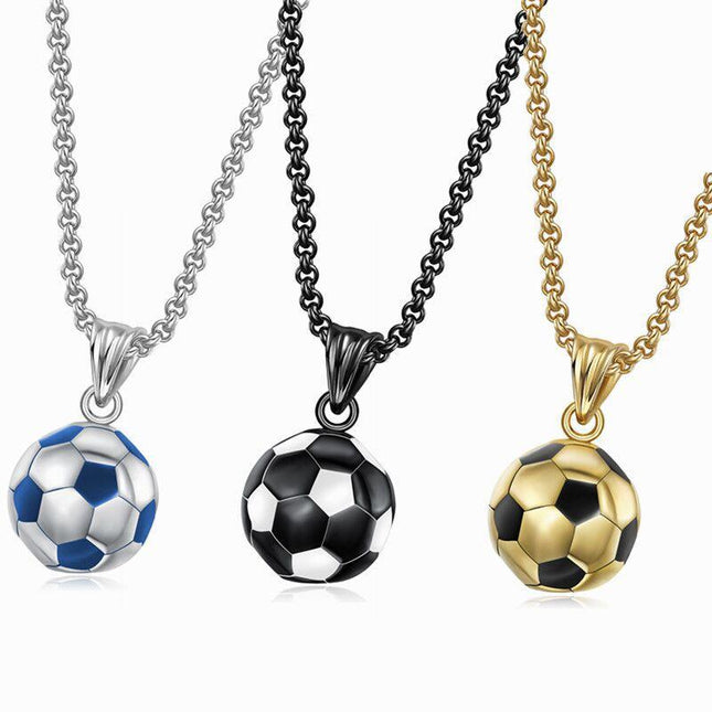 Men's Retro Football Pendant Necklace | Casual Jewelry for Sports Fans | Vintage Style Fashion Accessory