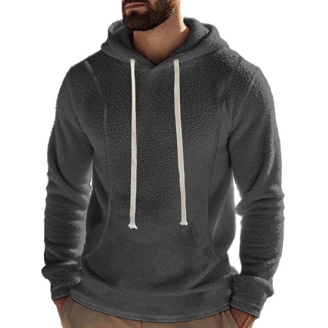 Men's Polar Fleece Hoodie | Long Sleeve Pullover | Casual Outdoor Wear | Soft Warm Fabric | Adjustable Hood | Kangaroo Pocket | Breathable & Quick-Drying | Relaxed Fit | Elastic Cuffs | Durability | Versatile Style