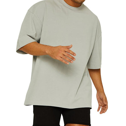 Men's Cotton Loose Fit Sports T-shirt | Solid Color | Round Neck | Pullover | Short Sleeve | Casual Fitness | Breathable | Comfortable | Spring Summer Autumn | Activewear