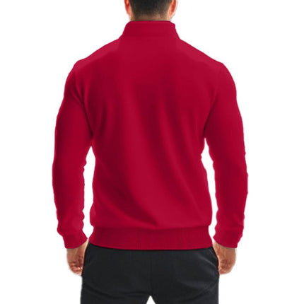Men's Casual Sweatshirt | Zipper Stand Collar | Solid Color | Versatile Design | Comfortable Fit | Hip-Length | Soft Breathable Fabric | High-Quality Cotton Polyester Blend | Classic Shades | Machine Washable