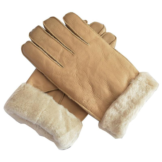 Men's Sheepskin Wool Gloves | Warm Winter Casual Wear | Plain Pattern | Paint Surface Finish | Clothing Accessories