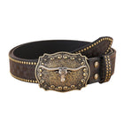 Men's Leather Belt | Vintage Western Cowboy Style | Carved Punk Design | High-Quality Leather | Intricate Patterns | Bold Punk Influence | Adjustable Fit | Classic Western Buckle | Durable Accessories