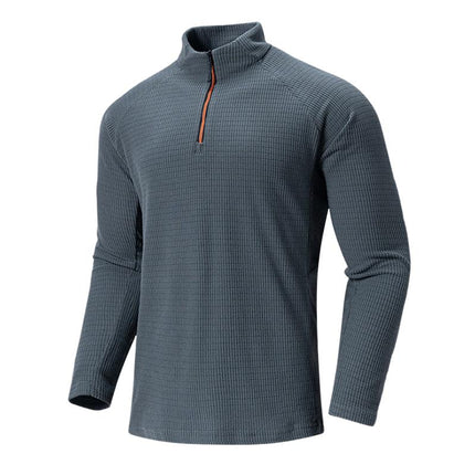 Men's Fleece Pullover Sweatshirt | Stand Collar with Half-Zip | Soft Warm Insulated Lining | Long Sleeves with Ribbed Cuffs | Durable Breathable Fabric | Casual Fashionable Design | Ideal for Layering