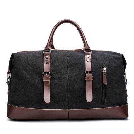 Men's Canvas Travel Duffle Bag | Casual Zipper Closure | Horizontal Square Shape | Plain Design