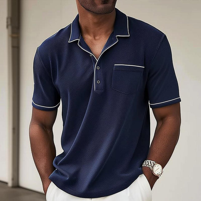 Men's Colorblock Polo Shirt | Lapel Collar | Short Sleeve | Cotton Polyester Blend | Regular Fit | Multiple Colors | S to XXL
