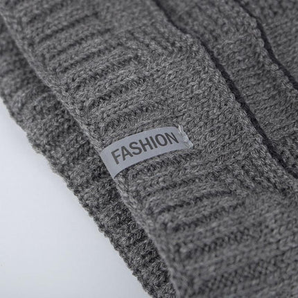 Men's Vintage Warm Knitted Hat | Plush Lined | Winter Beanie | Classic Retro Style | Cozy Insulation | Breathable Acrylic | Timeless Design | Soft and Comfortable | Stretchable Fit | Cold Weather Accessory