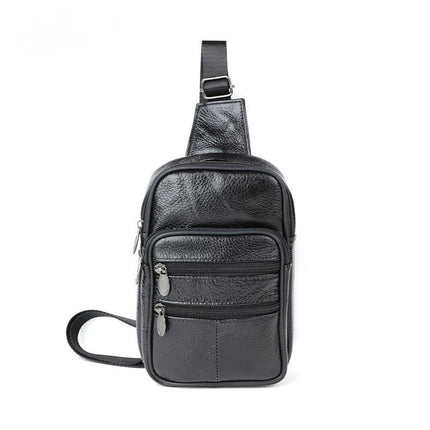 Men's Vintage Leather Crossbody Bag | Casual Zipper Messenger | Premium Leather | Adjustable Strap | Spacious Compartment | Secure Closures | Multiple Pockets | Compact | Lightweight | Versatile | Timeless Design