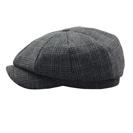 Men's Classic Check Octagonal Hat | Vintage Inspired | Timeless Style | Structured Design | Comfortable Fit | Breathable Fabric | Versatile Accessory | Modern Versatility | Elevate Casual & Formal Looks