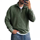Men's Lapel Zipper Sweatshirt | Solid Color | Casual Style | Premium Cotton Blend | Contemporary Fit | Full-Length Zipper Closure | Smart-Casual Versatility | Comfortable Outerwear
