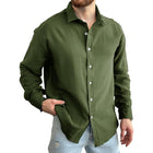 Men's Long Sleeve Dress Shirt | Solid Color | Lapel Collar | Regular Fit | Breathable Cotton Blend | Button-Down Closure | Smart Casual Wear | Versatile Styling | Suitable for All Seasons
