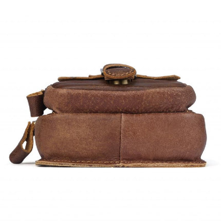 Men's Leather Waist Bag | Outdoor Wear-resistant Zipper Pack | Adjustable Strap | Multiple Compartments | Stylish and Durable | Ideal for Hiking, Travel, Daily Use