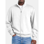 Men's Sweatshirt Jacket | Solid Color | Zipper Stand Collar | Long Sleeve | Soft Cotton-Blend Outerwear | Regular Fit | Versatile Lightweight Coat | Casual & Sporty Style | Spring & Fall Essential