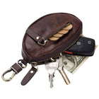 Men's Cowhide Leather Wallet | Zipper Closure | Key Compartment | Compact Design | Premium Quality | Multi-Functional Slots | Soft Lining | Sturdy Key Holder | Durable & Stylish | Perfect Gift