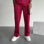Men's Straight Fit Elastic Waist Pants | Solid Color | Casual Style | Soft Breathable Fabric | Comfortable Everyday Wear | Versatile Design | Side Pockets | Durable Material