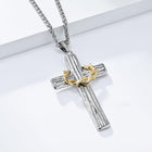 Vintage Wreath Cross Pendant Necklace | Casual Thorn Design | Unisex Jewelry Accessory | Antique Style Charm | Statement Necklace