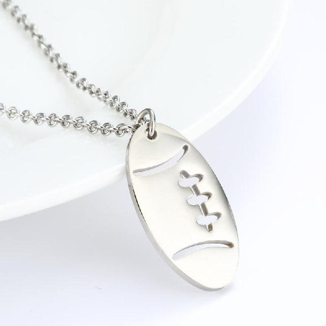 Retro Irregular Rugby Necklace | Casual Statement Jewelry | Unique Pendant | Fashion Accessories | Unisex Style | Vintage Inspired Necklace