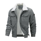 Men's Jacket | Casual Lapel Corduroy | Thickened Lambswool Lining | Multi-Pocket Zipper | Warm & Durable Outerwear | Classic Style | Versatile & Wind-Resistant | Ideal for Cold Weather