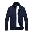 Men's Slim Fit Knit Cardigan | Stand Collar | Zipper Front | Casual Layering | Ribbed Cuffs & Hem | Breathable Fabric | Versatile Styling | With Pockets | Lightweight & Durable | Modern Minimalist Design