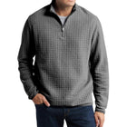 Men's Pullover Sweatshirt | Solid Color Plaid Jacquard | Loose Fit | Soft Fabric | Casual Style | Ribbed Hem & Cuffs | Crew Neck | Versatile Layering | Cozy Comfort | Perfect for Cool Weather | Stylish Texture