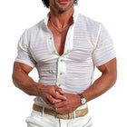 Men's Casual Shirt | Solid Color | Stand Collar | Short Sleeve | Button Down | High-Quality Fabric Blend | Versatile Timeless Design | Manlytshirt