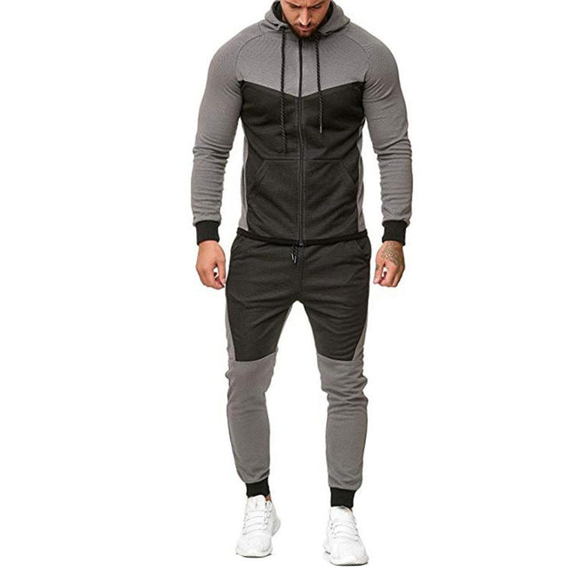 Men's Casual Two-Piece Set | Cardigan Style Sweatshirt with Trousers | Cotton-Blend Fabric | Autumn & Winter Wear | Long Sleeves | Relaxed Fit | Rich Seasonal Colors | Comfortable Lounge & Leisure Outfit