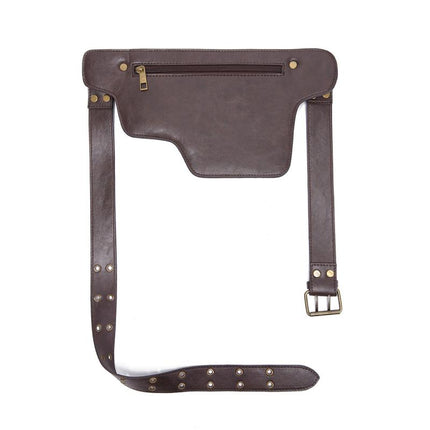 Men's Leather Waist Bag | Outdoor Sports Zipper Adjustable Pack | Durable Multi-Compartment Design | Compact Lightweight Hands-Free Storage | Stylish Travel Accessory