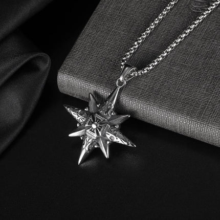 Vintage Octagonal Star Cross Pendant Necklace | Casual Jewelry | Fashionable Accessories for Women & Men