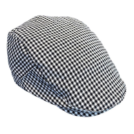 Men's Elegant Vintage Houndstooth Beret | Classic British Style | Premium Comfortable Fabric | Timeless Pattern | Sophisticated Fashion Accessory | Versatile Fit for Casual & Formal Outfits