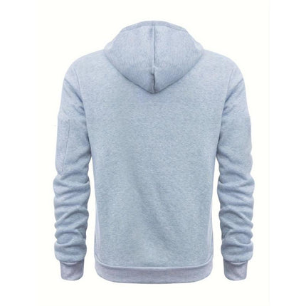 Men's Sports Hoodie | Casual Multi-pocket Design | Loose Fit | Adjustable Hood | Kangaroo & Side Pockets | Pullover with Front Zipper | Cotton-Polyester Blend | Breathable | Ribbed Cuffs & Hem | Versatile & Durable