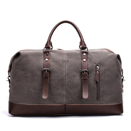Men's Canvas Travel Duffle Bag | Casual Zipper Closure | Horizontal Square Shape | Plain Design