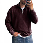 Men's Lapel Zipper Sweatshirt | Solid Color | Casual Style | Premium Cotton Blend | Contemporary Fit | Full-Length Zipper Closure | Smart-Casual Versatility | Comfortable Outerwear