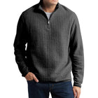 Men's Pullover Sweatshirt | Solid Color Plaid Jacquard | Loose Fit | Soft Fabric | Casual Style | Ribbed Hem & Cuffs | Crew Neck | Versatile Layering | Cozy Comfort | Perfect for Cool Weather | Stylish Texture