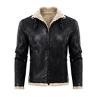 Men's Vintage Leather Jacket | Thick Warm Fur Lapel | Slim Fit | High-Quality Durable Leather | Zipper Closure | Functional Pockets | Versatile Colors | Stylish Design | Perfect for Layering | Winter Fashion