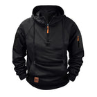 Men's Relaxed Fit Zip-Up Hoodie | Solid Color Cotton-Blend Sweatshirt | Raglan Sleeves with Adjustable Hood | Fleece Lined | Casual Hip-Length Design for Layering | Versatile Spring & Fall Outerwear